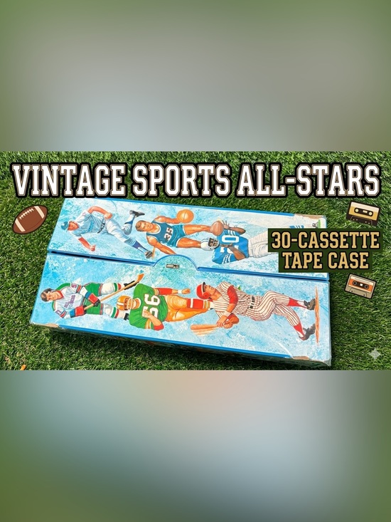 Other - Vintage Sports All Stars 30 Cassette Tape Carrying Case Holder Vinyl Storage Box